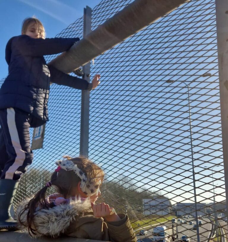 Ophangen Palmes buisjes bij snelweg