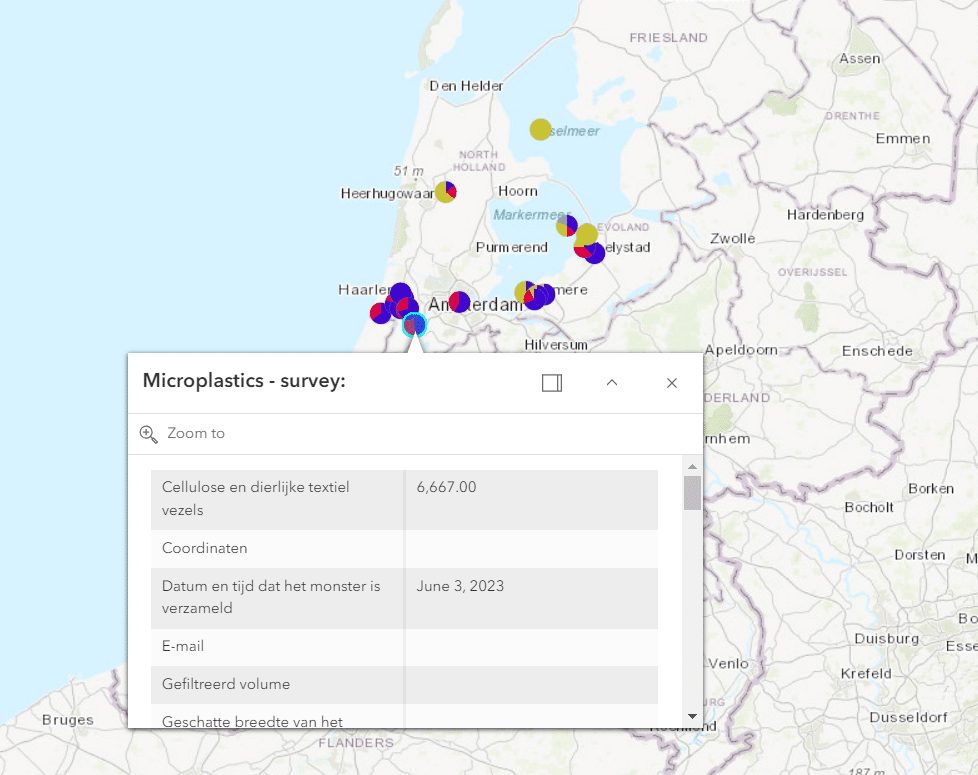 microplasics resultaten kaart
